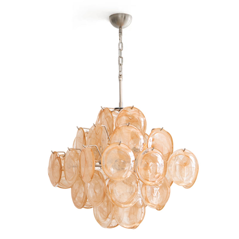 Lyla Yellow Disc Murano Chandelier