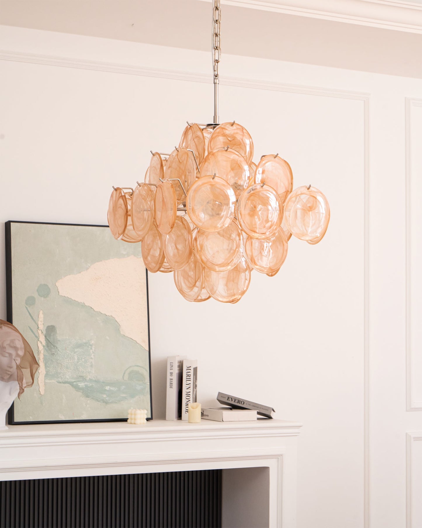 Lyla Yellow Disc Murano Chandelier