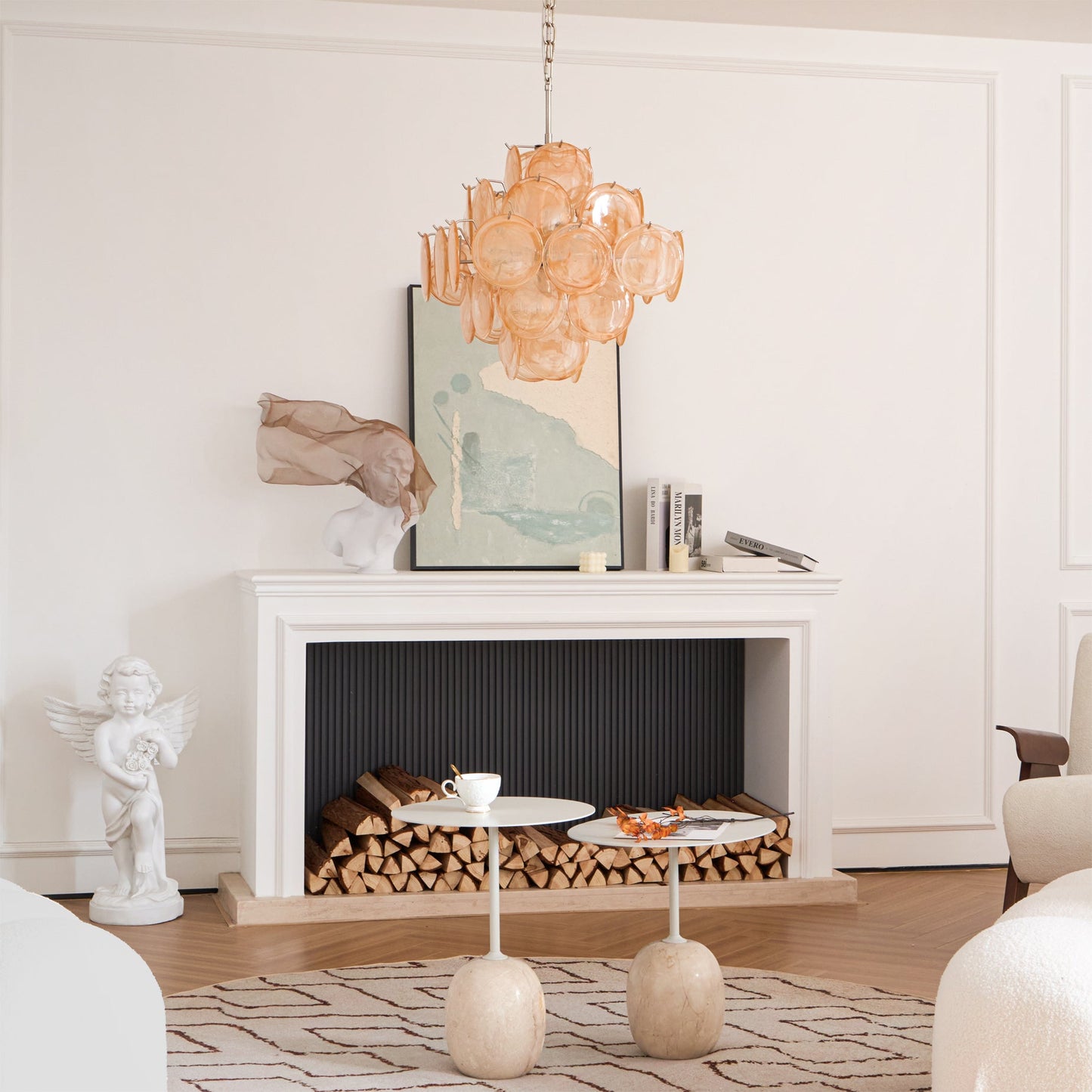 Lyla Yellow Disc Murano Chandelier