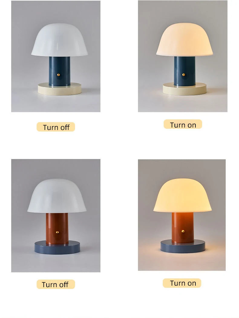 Emmy Cordless Rechargeable Mushroom Table Lamp