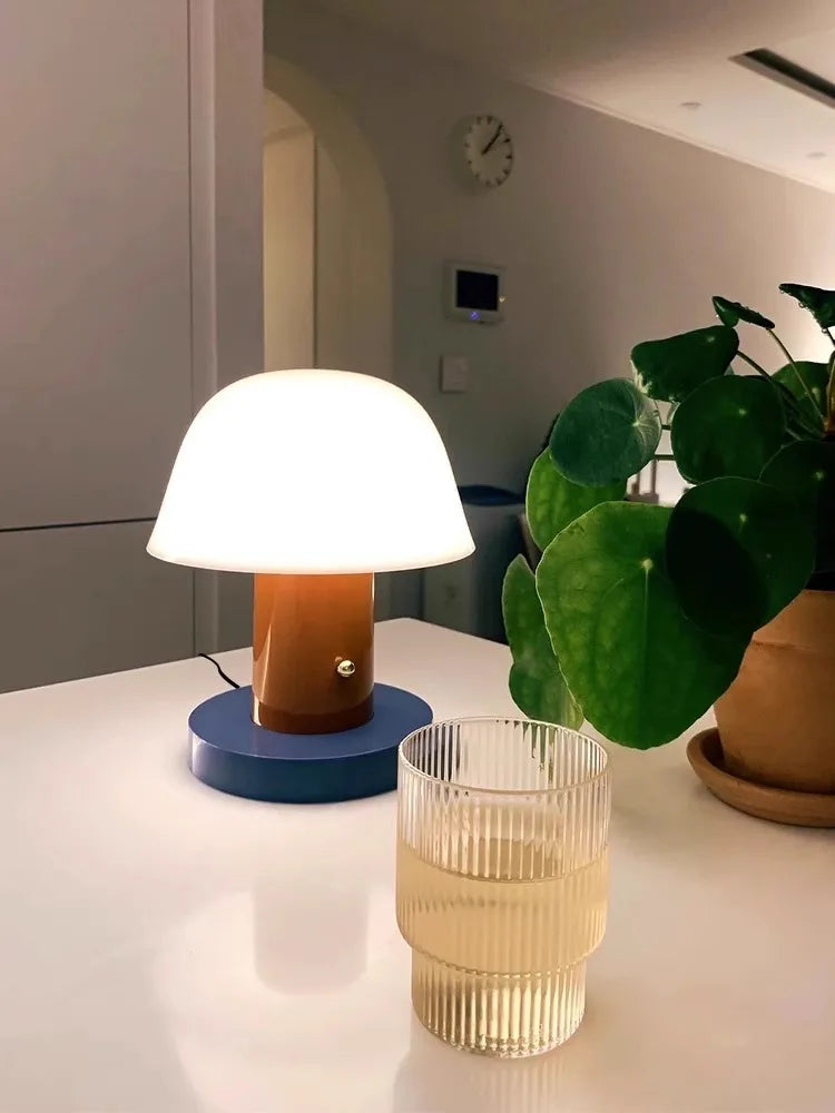 Emmy Cordless Rechargeable Mushroom Table Lamp