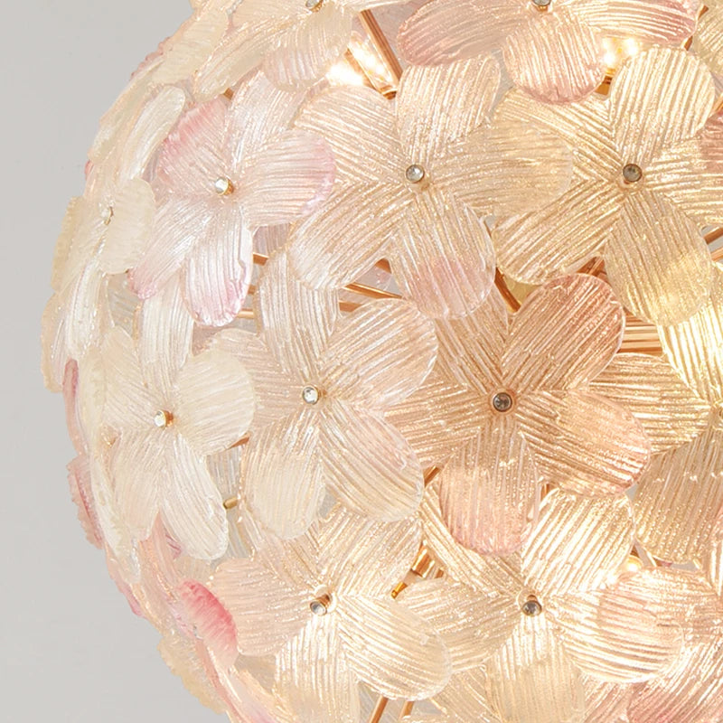Modern French Romantic Flower Crystal Glass Chandelier