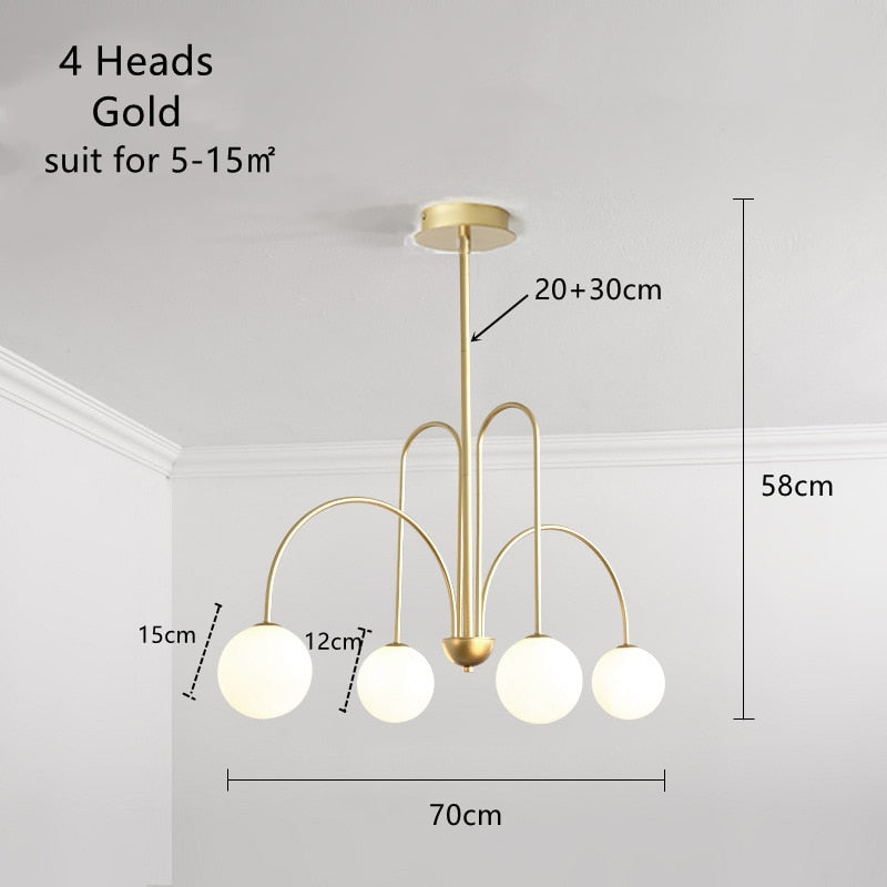 Jisoo Milky Glass Ball Ceiling Chandelier