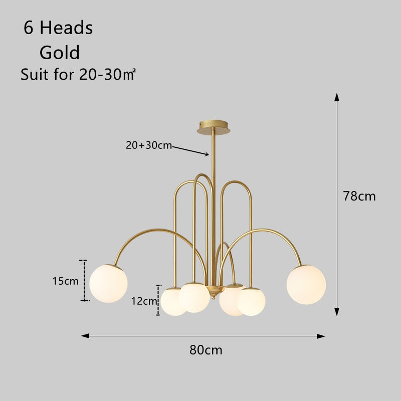 Jisoo Milky Glass Ball Ceiling Chandelier