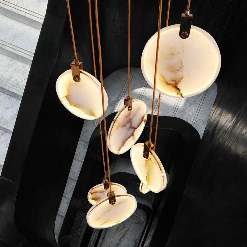 Modern Marble Crystal LED Chandelier