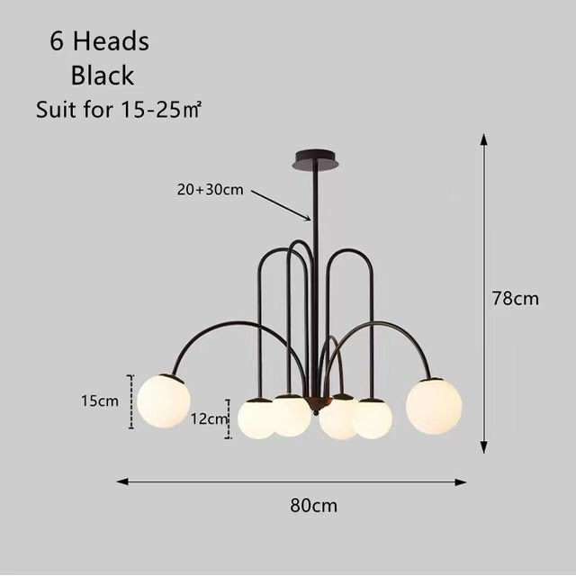 Jisoo Milky Glass Ball Ceiling Chandelier