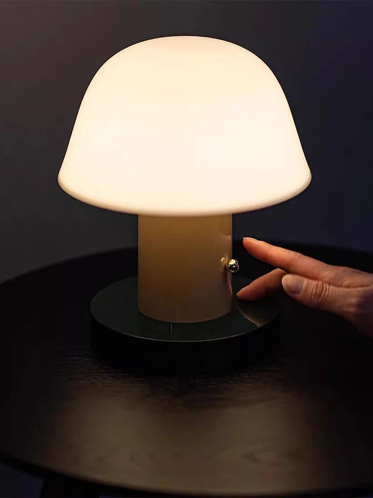 Emmy Cordless Rechargeable Mushroom Table Lamp
