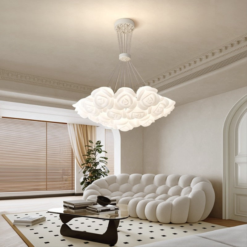 Cream Garden Rose Chandelier