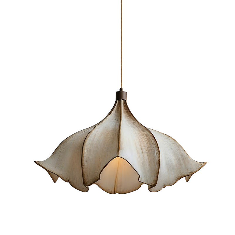 Floral-patterned pendant light on a white background