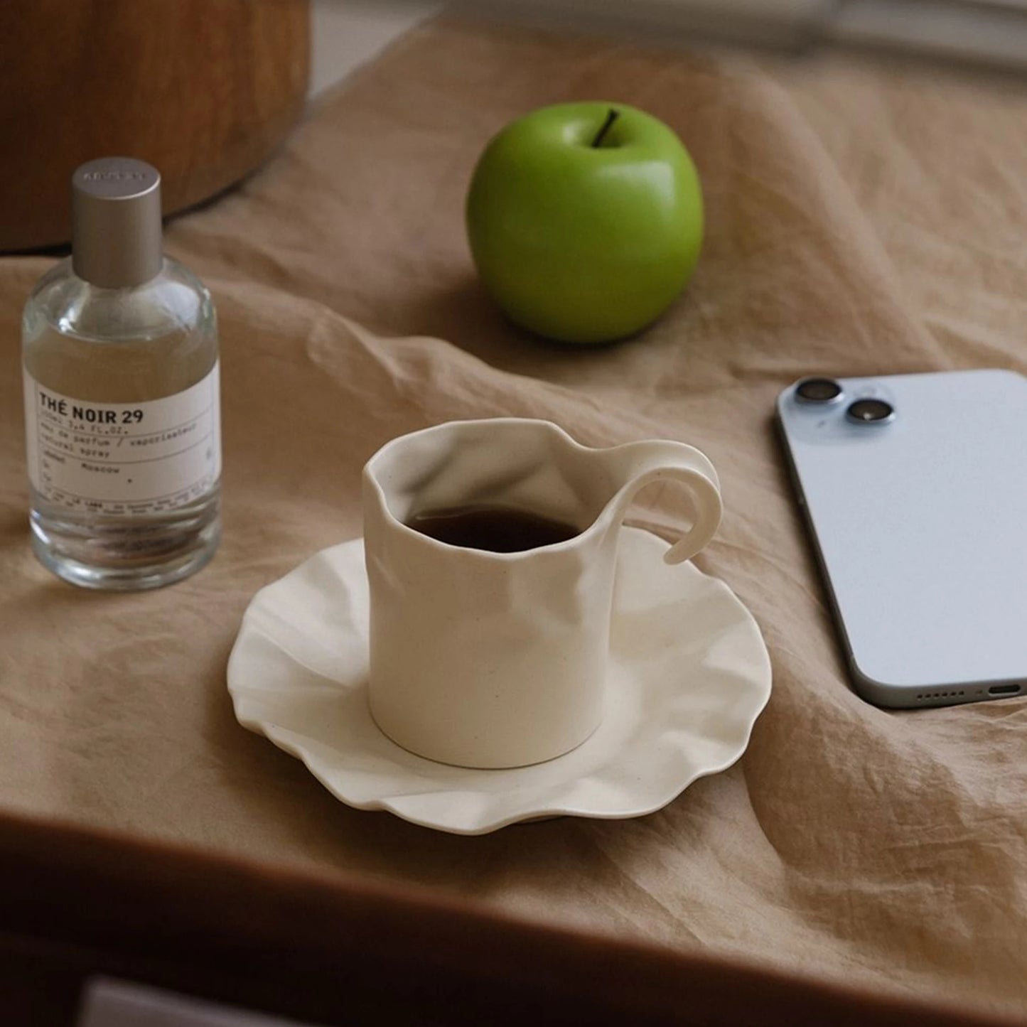 French Cream Crêpe Coffee Cup Set