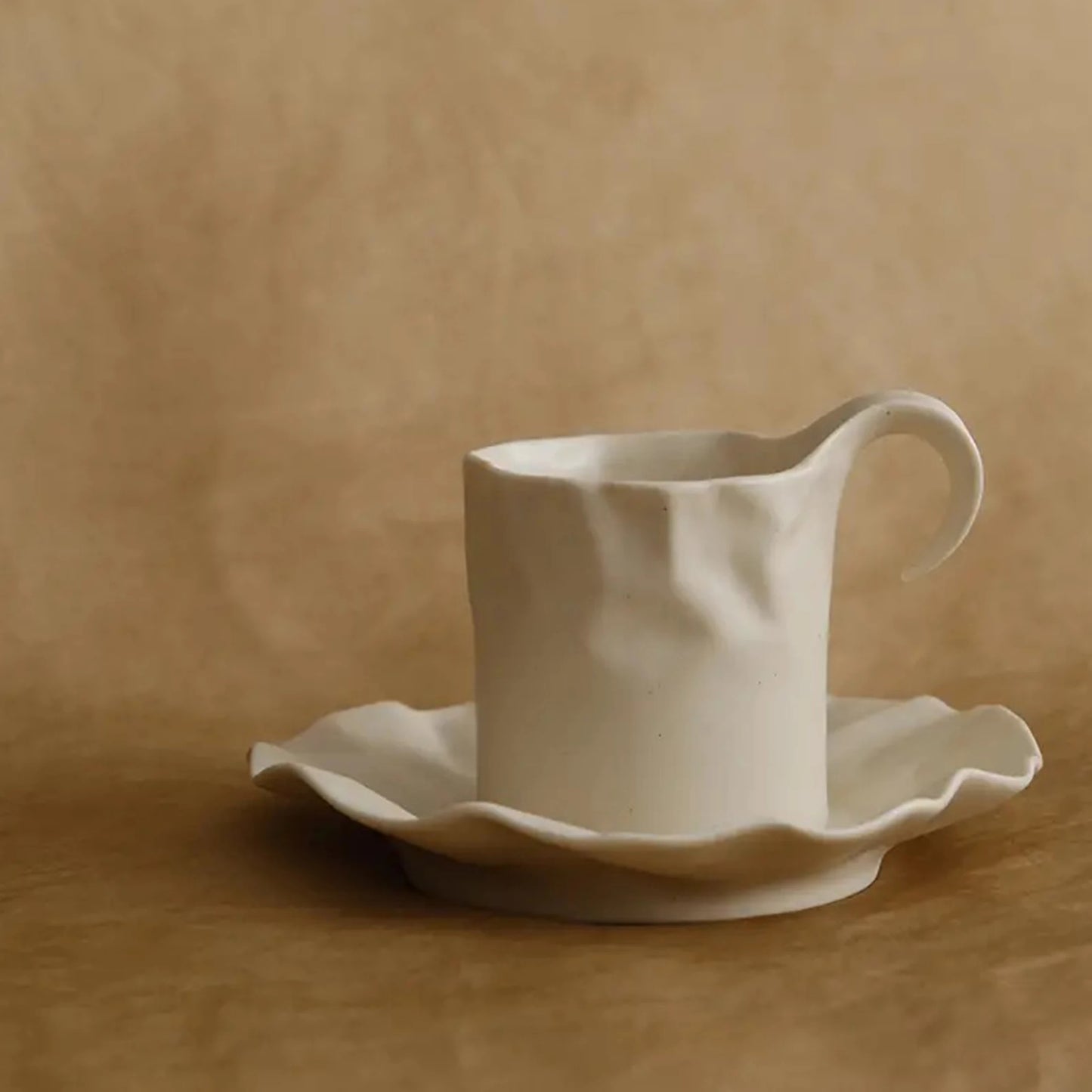 French Cream Crêpe Coffee Cup Set