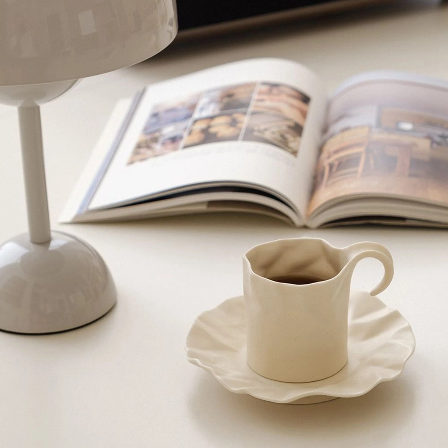 French Cream Crêpe Coffee Cup Set