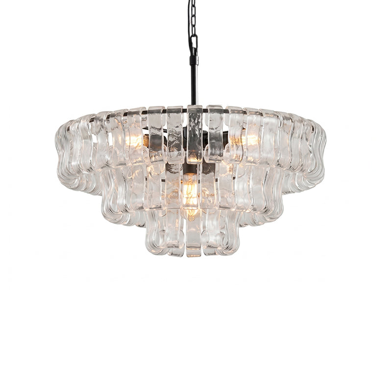 Clear glass chandelier on a white background