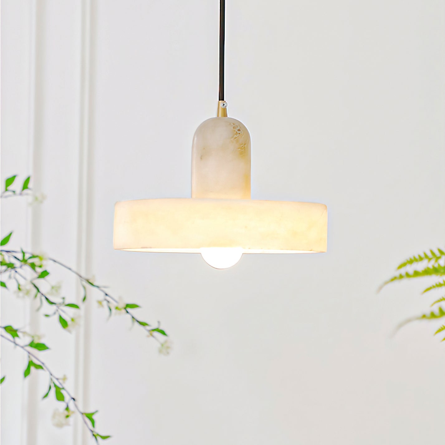 Disc Orb Alabaster Pendant Lamp