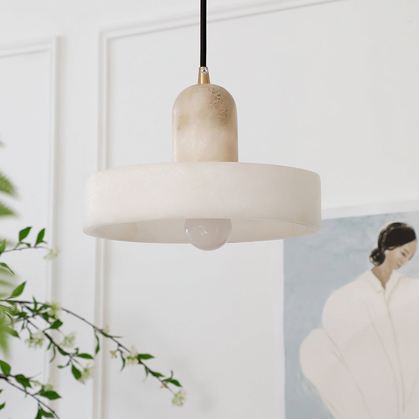 Disc Orb Alabaster Pendant Lamp