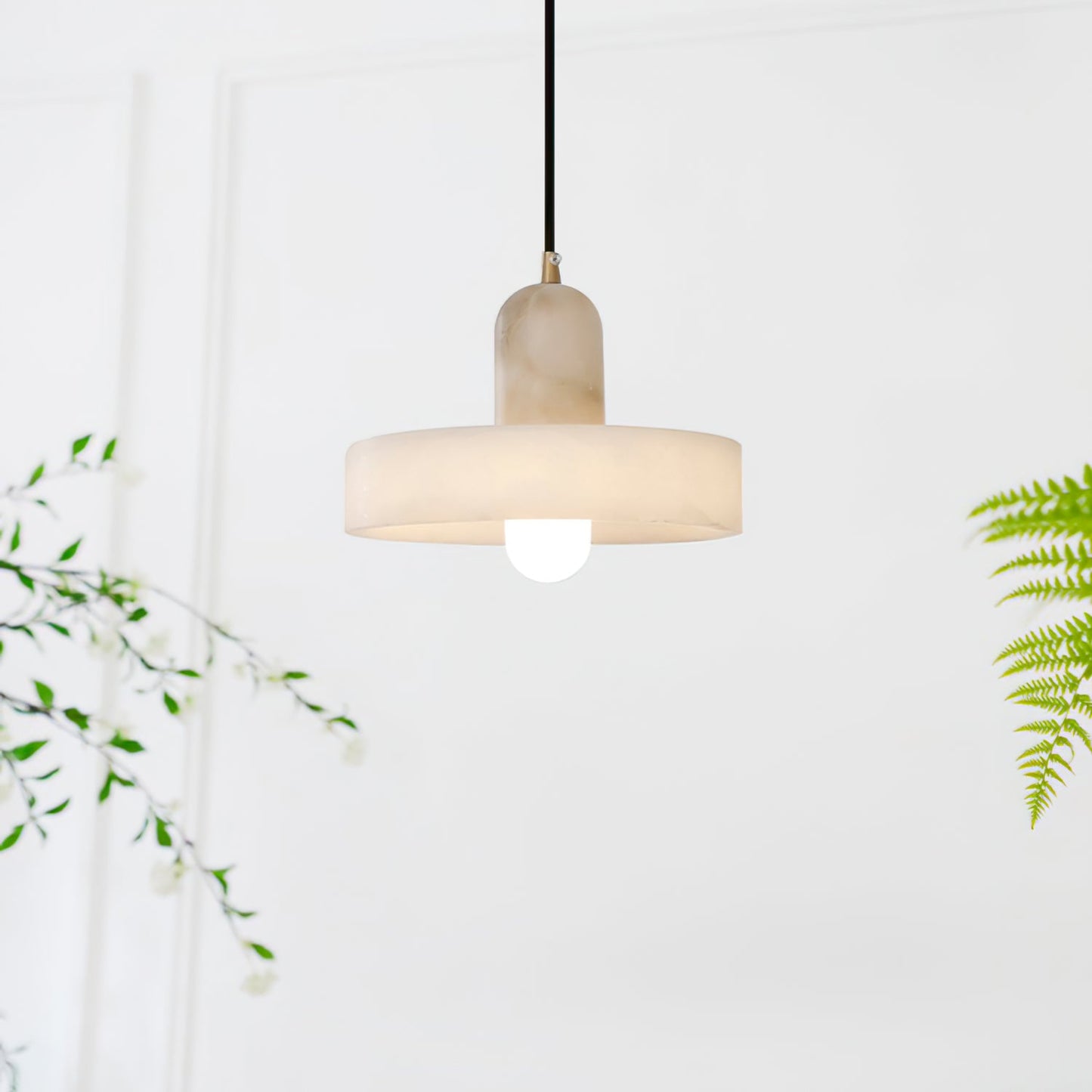 Disc Orb Alabaster Pendant Lamp