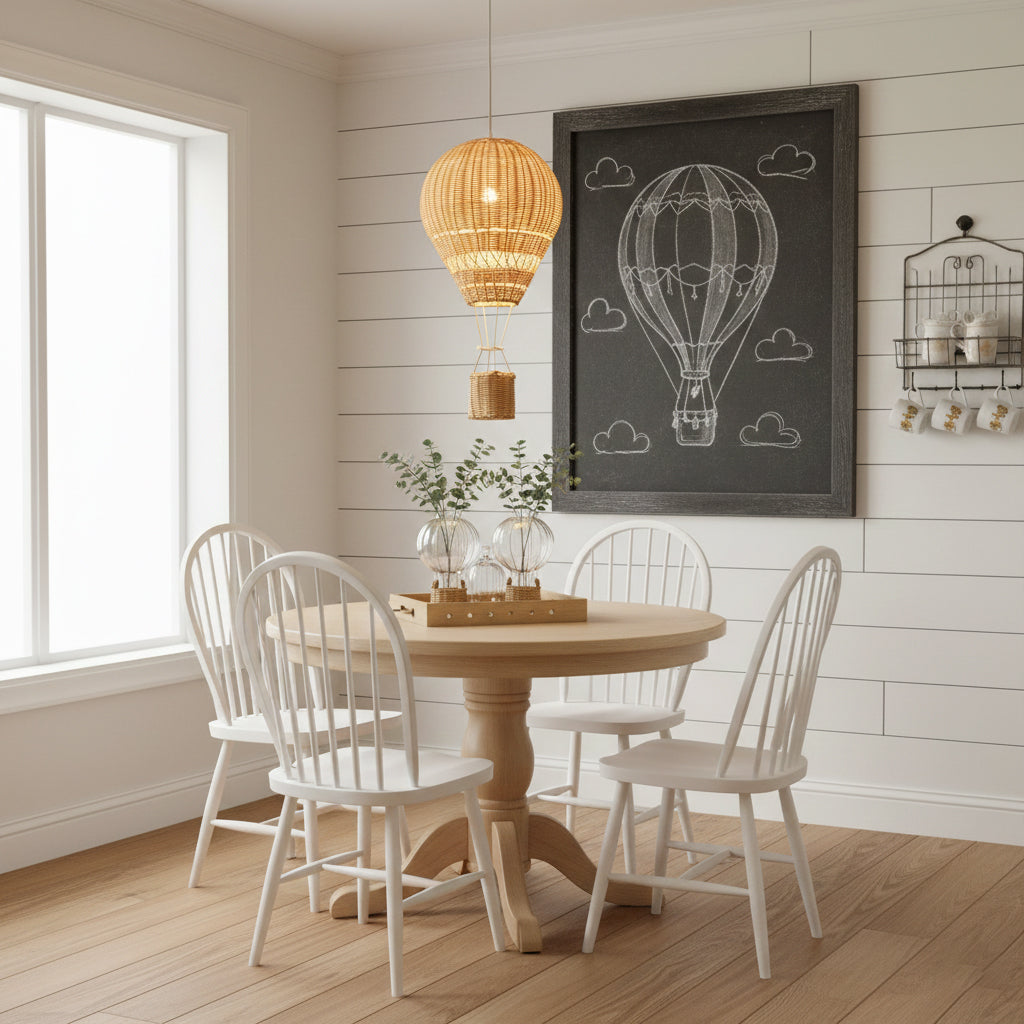 Hot Air Balloon Rattan Pendant Light