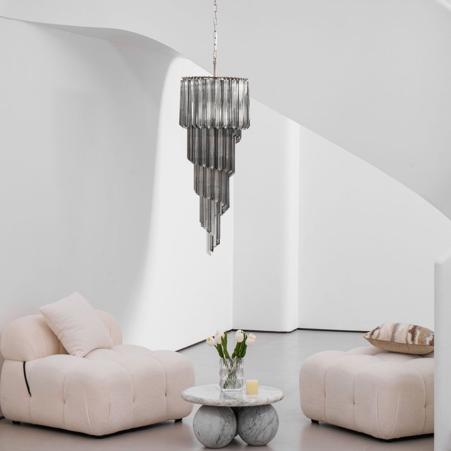 Lucente Noir Spiral Chandelier