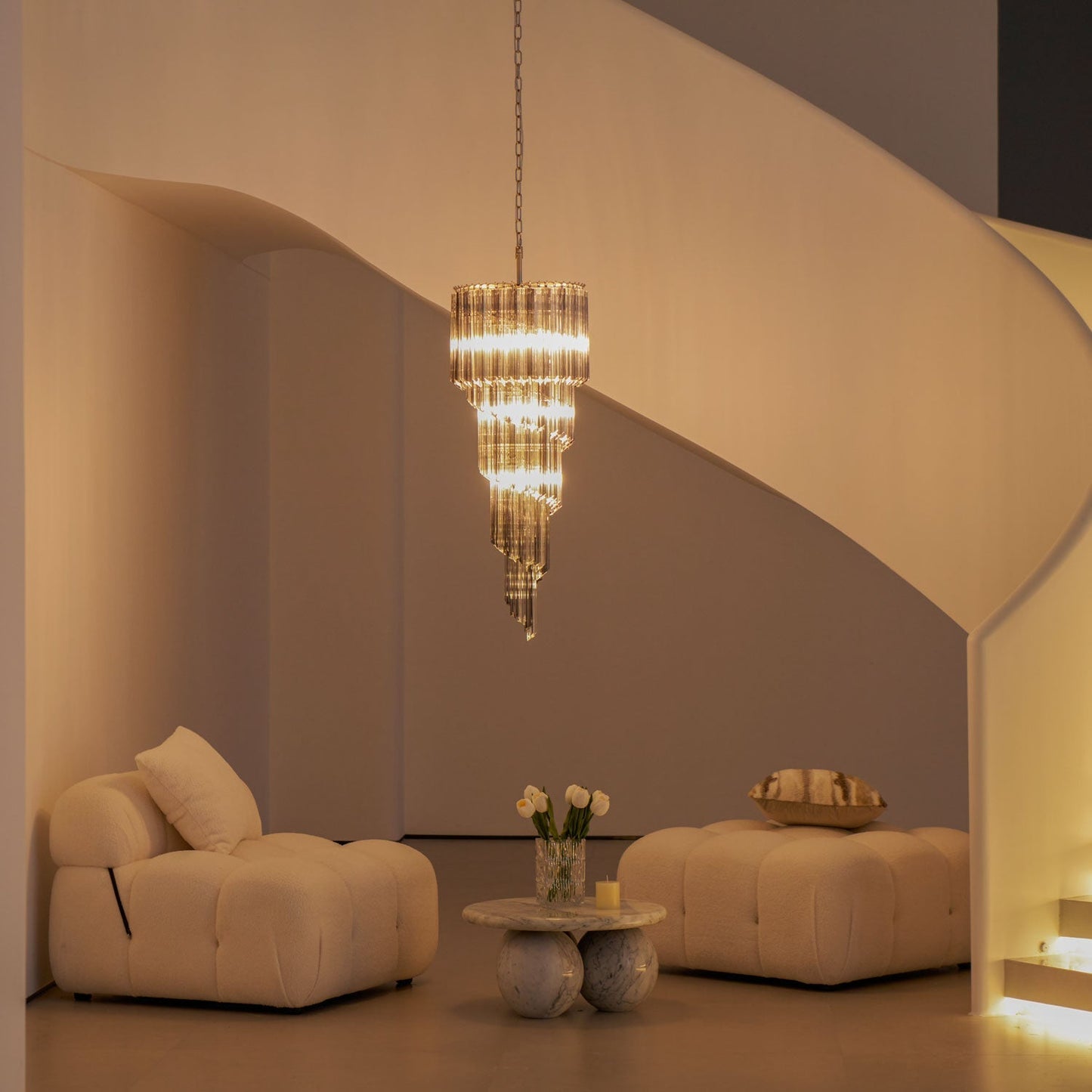 Lucente Noir Spiral Chandelier