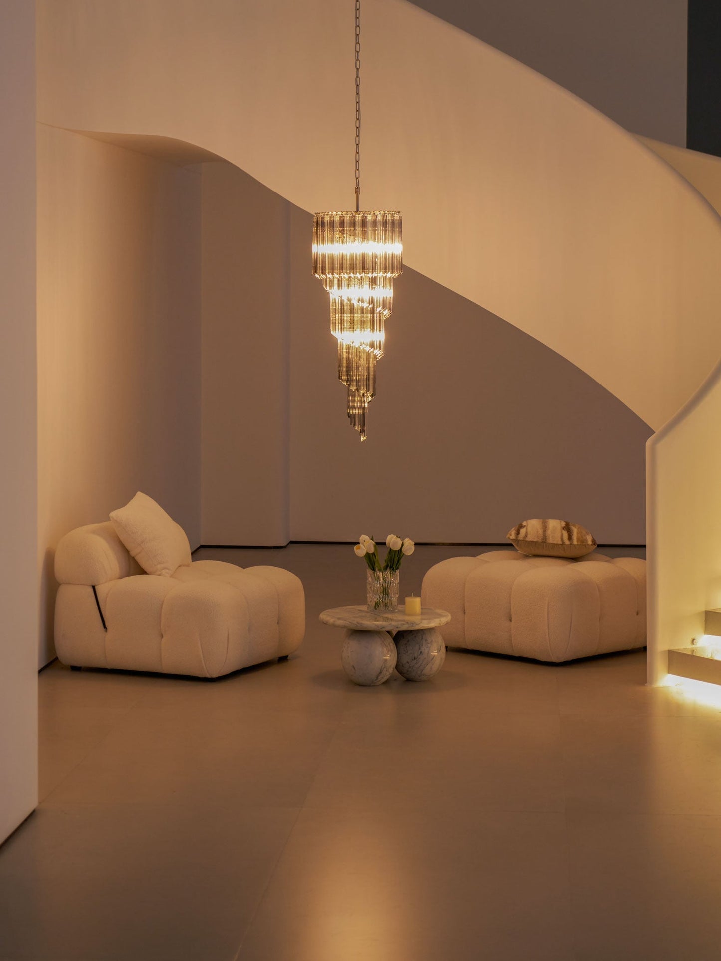 Lucente Noir Spiral Chandelier