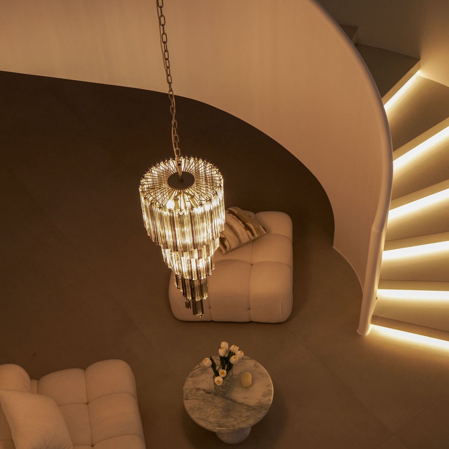 Lucente Noir Spiral Chandelier