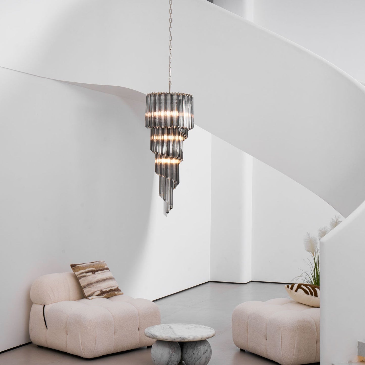 Lucente Noir Spiral Chandelier