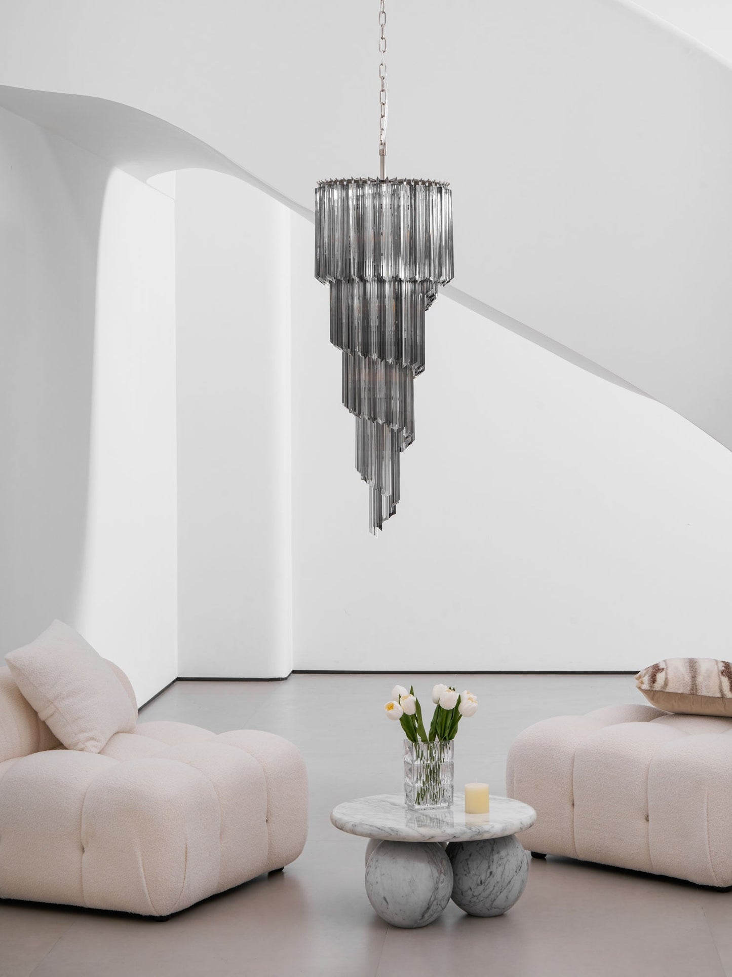 Lucente Noir Spiral Chandelier