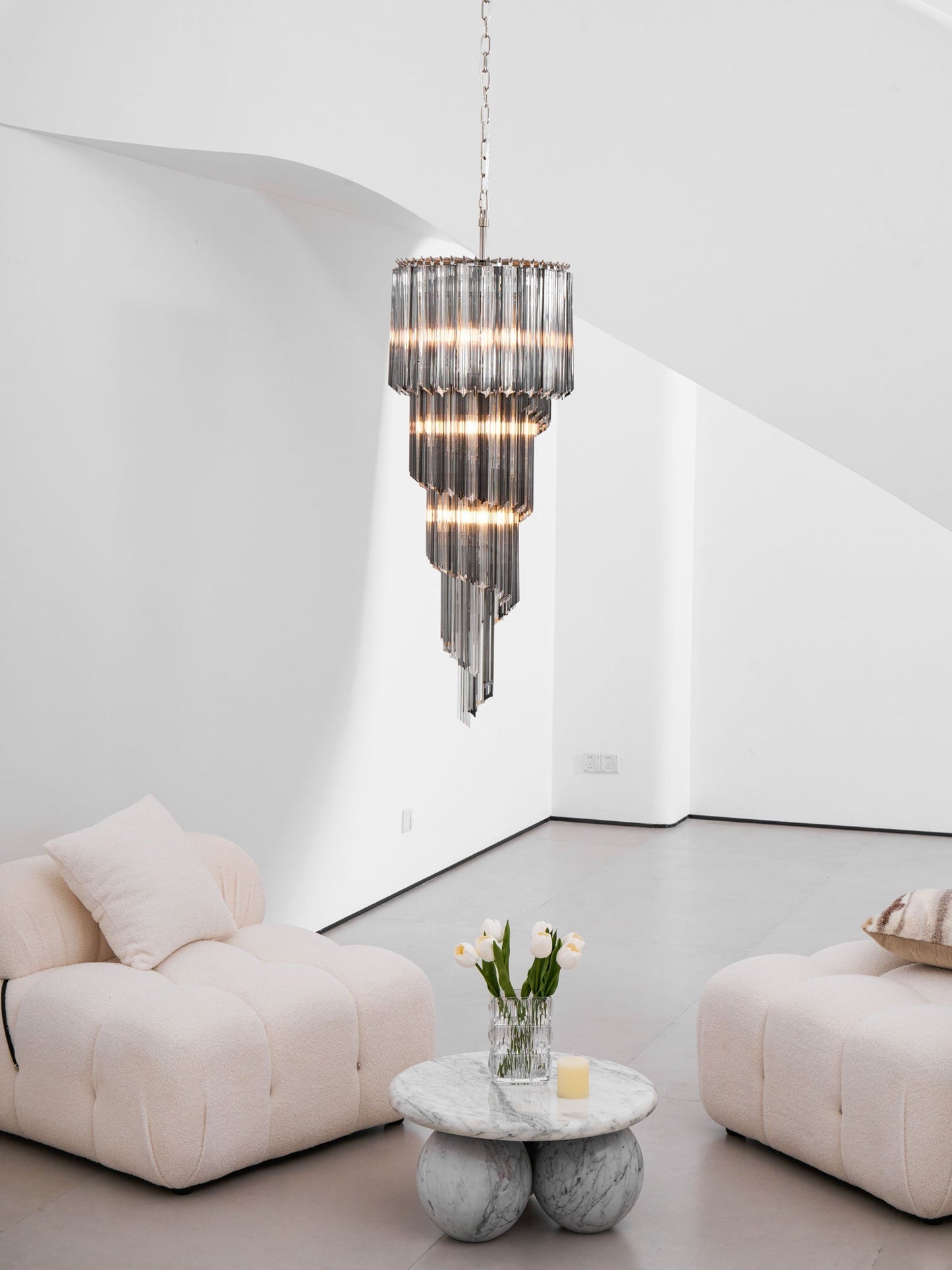 Lucente Noir Spiral Chandelier