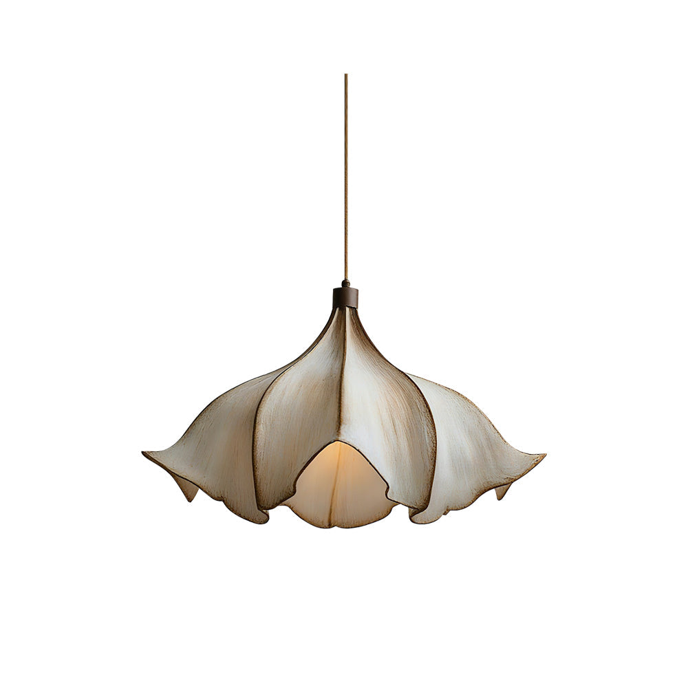 Floral-patterned pendant light on a white background