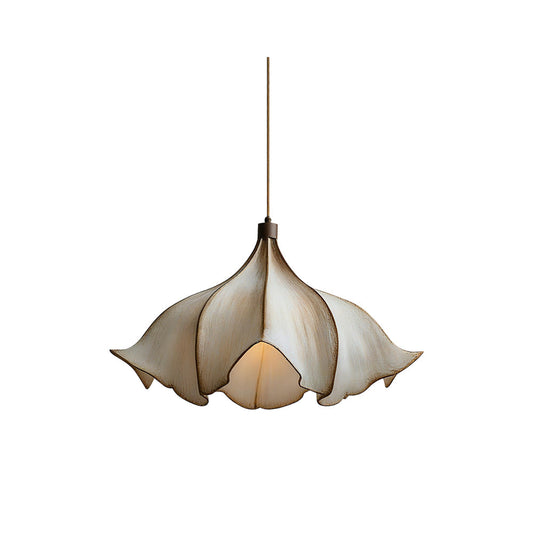 Floral-patterned pendant light on a white background