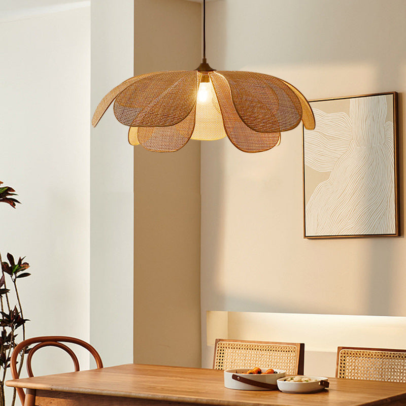 Rattan Petals Pendant Light