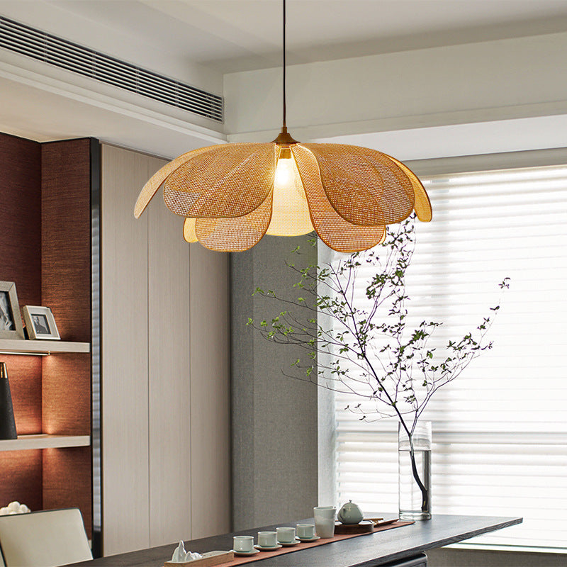 Rattan Petals Pendant Light