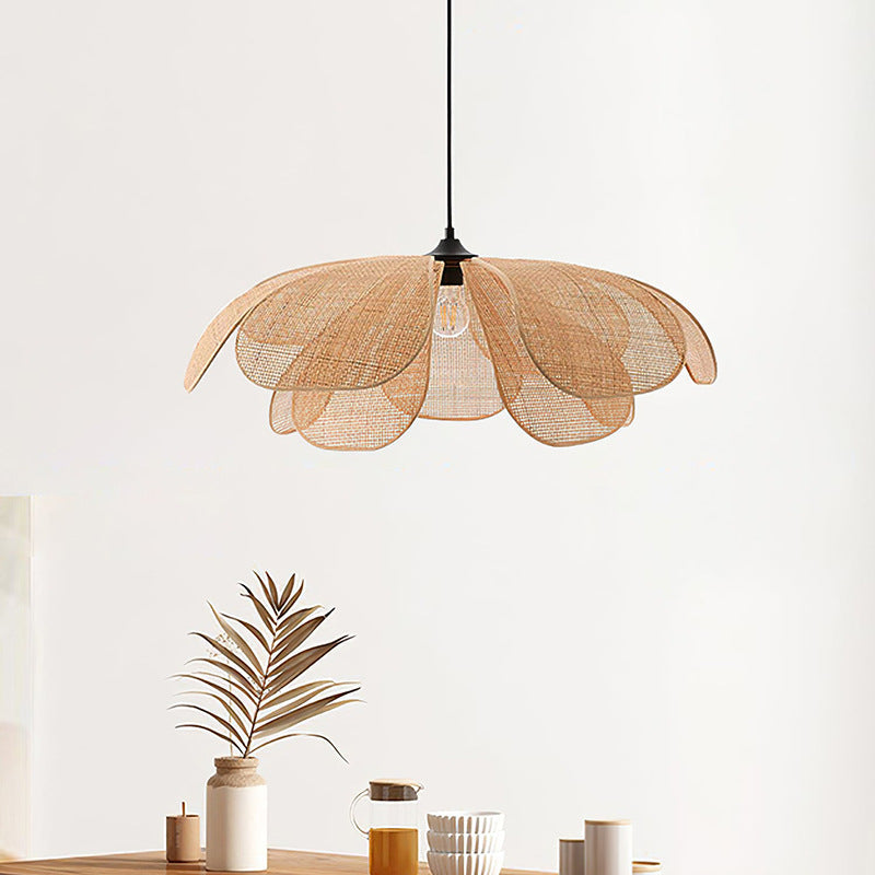 Rattan Petals Pendant Light