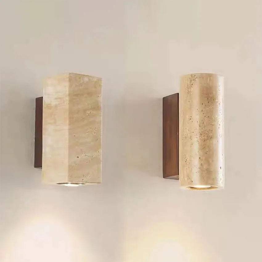 Accra Travertine Stone Wall Sconce