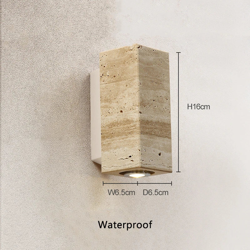 Accra Travertine Stone Wall Sconce