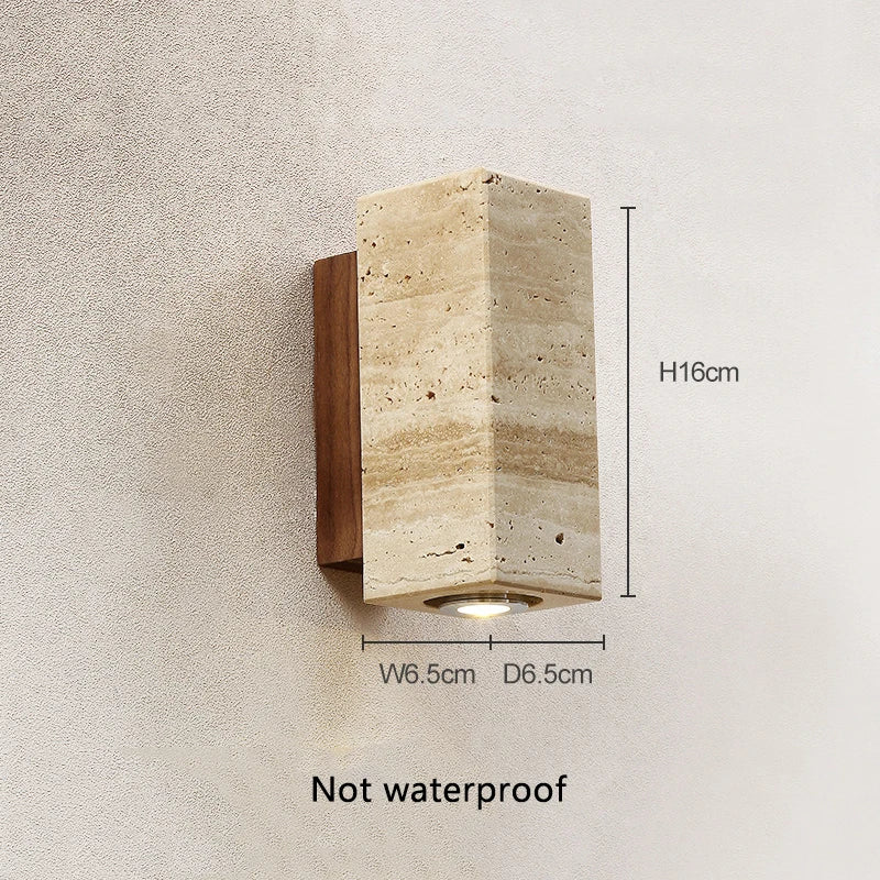 Accra Travertine Stone Wall Sconce