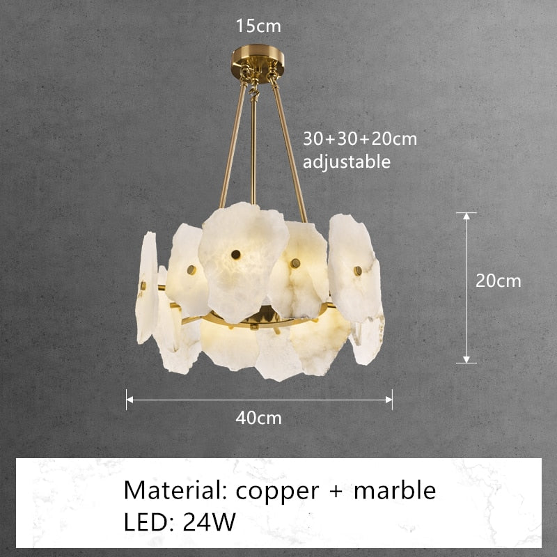 Tara Marble LED Chandelier