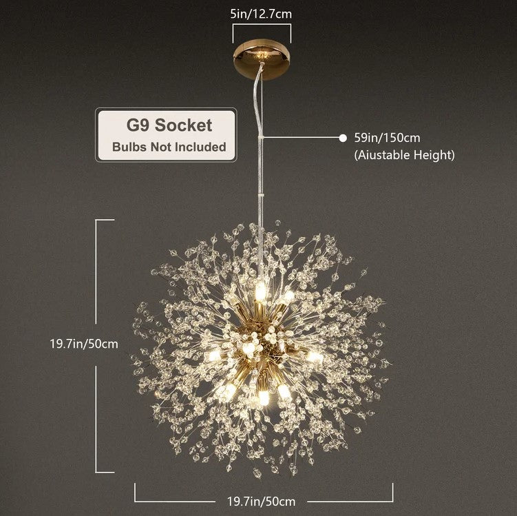 Lakeyah 9 - Light Dimmable Sputnik Sphere Chandelier