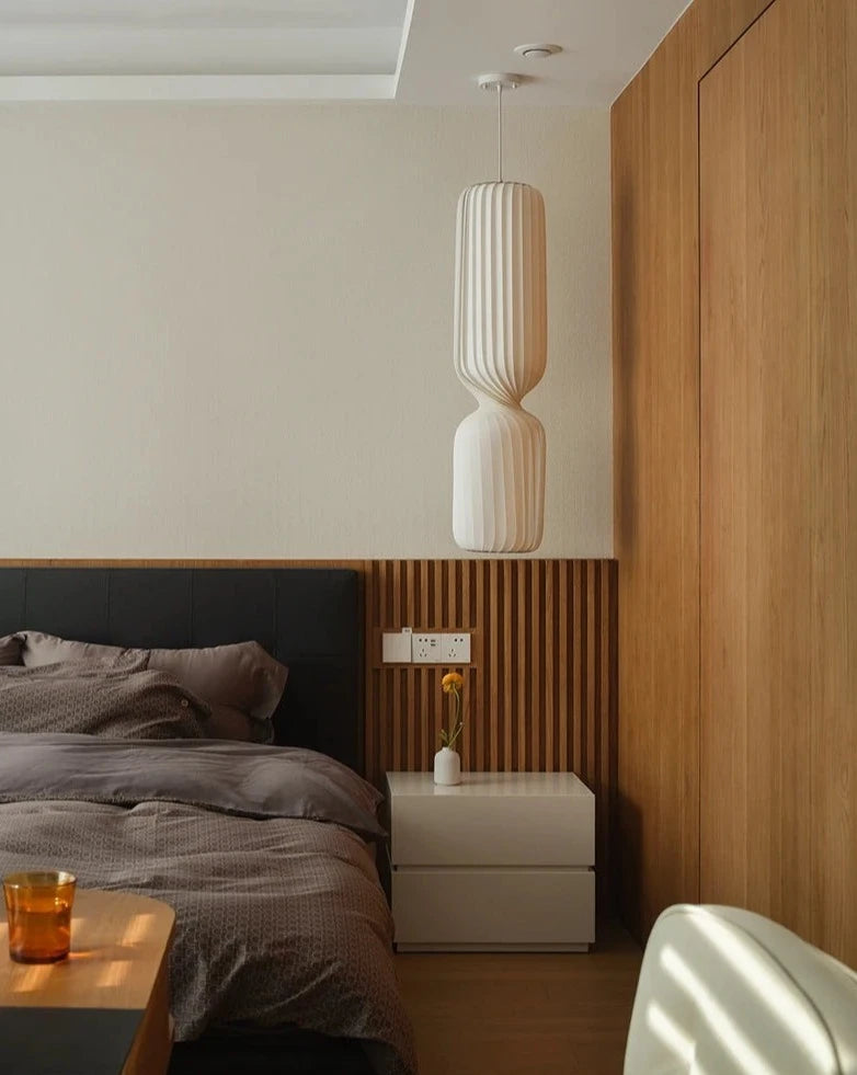 Danish Designer Cylindrical Shape Silk Pendant Lamp