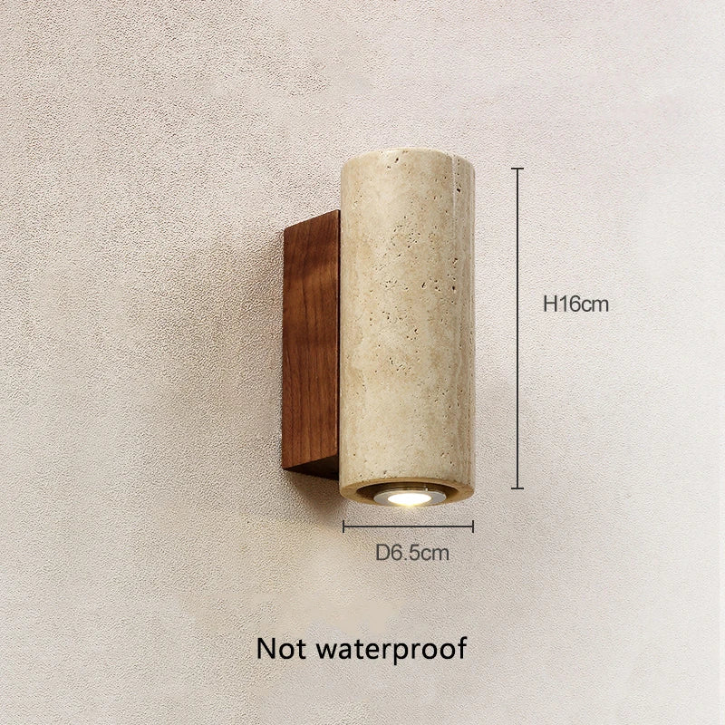 Accra Travertine Stone Wall Sconce