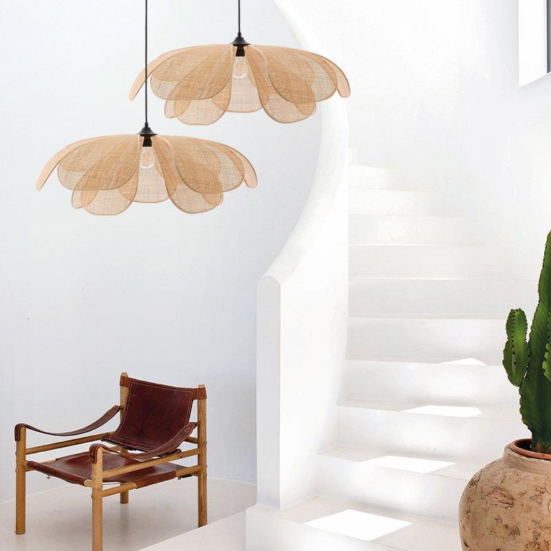 Rattan Petals Pendant Light