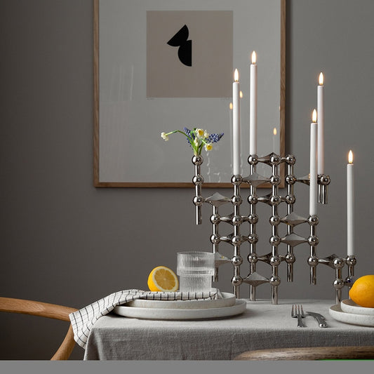 Molecular Structure Metal Candle Holder