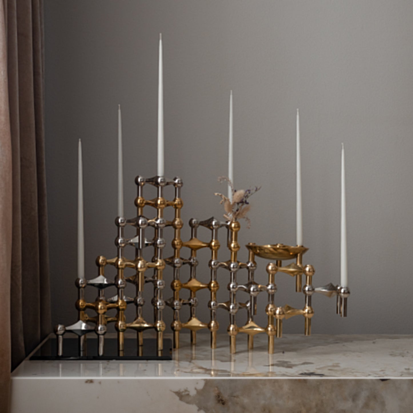 Molecular Structure Metal Candle Holder